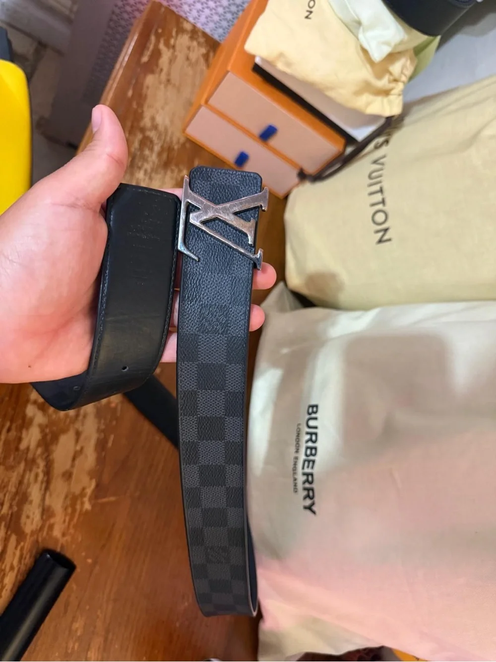 Louis Vuitton Damier Graphite Reversible Belt Size 110/44
